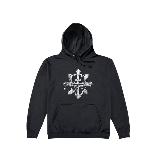 Deep Black Printed Hoody