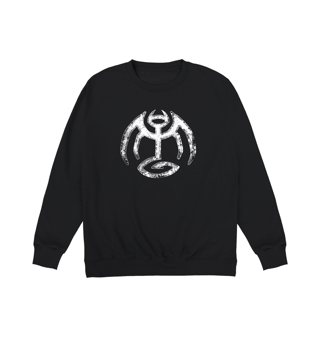 Deep Black Printed Sweater Front