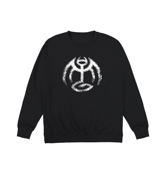 Deep Black Printed Sweater Front