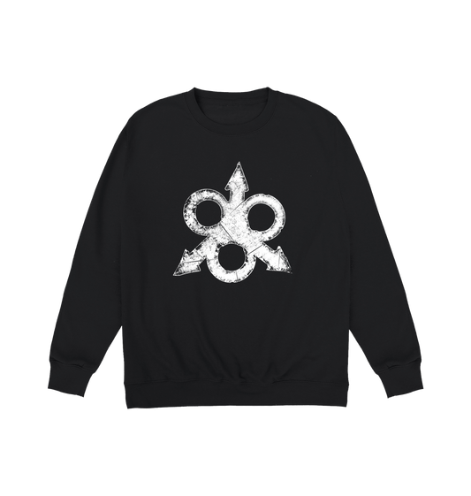 Deep Black Printed Sweater Front