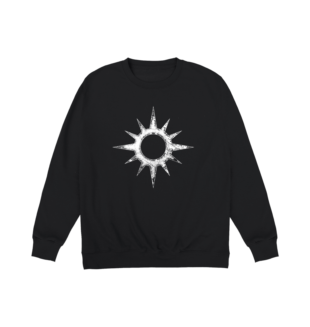 Deep Black Printed Sweater Front