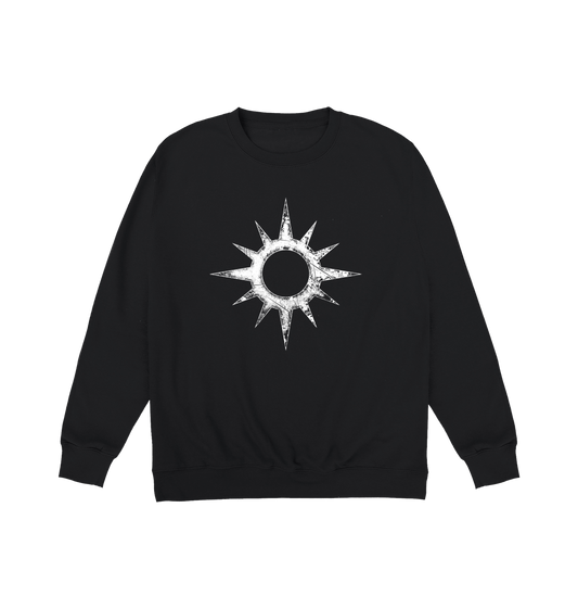 Deep Black Printed Sweater Front