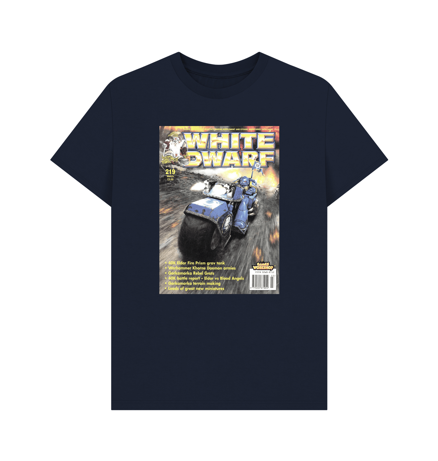 Navy Blue White Dwarf Issue 219 T Shirt
