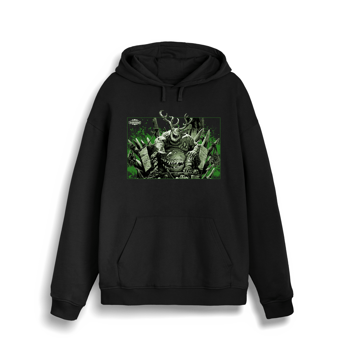 Black Printed Sweater Front