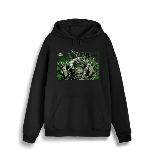 Black Printed Sweater Front