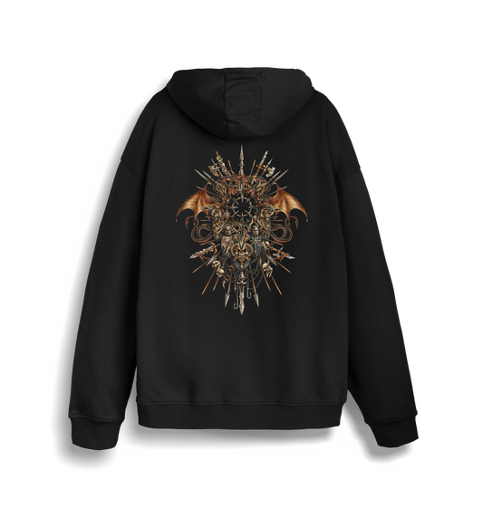 Black Printed Sweater Back