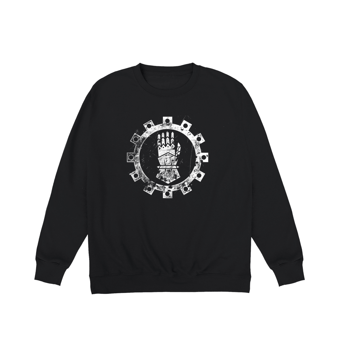 Deep Black Printed Sweater Front
