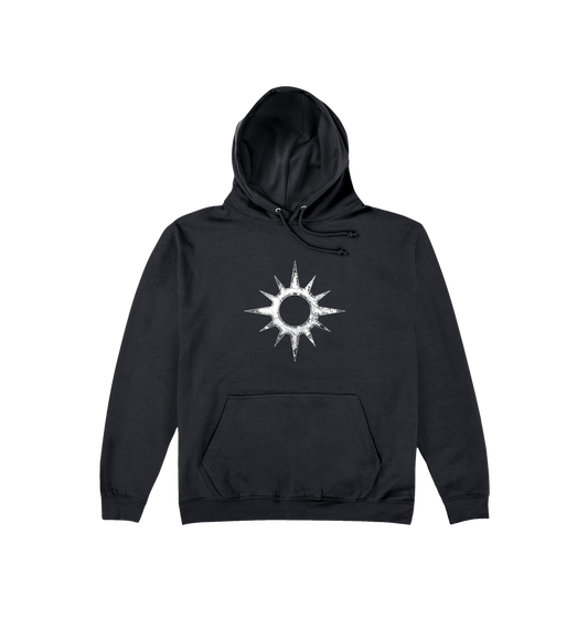 Deep Black Printed Hoody Front