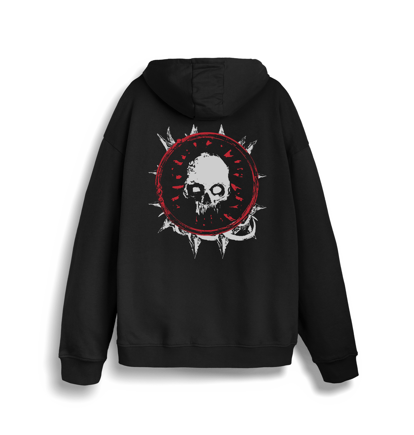 Black Printed Sweater Back