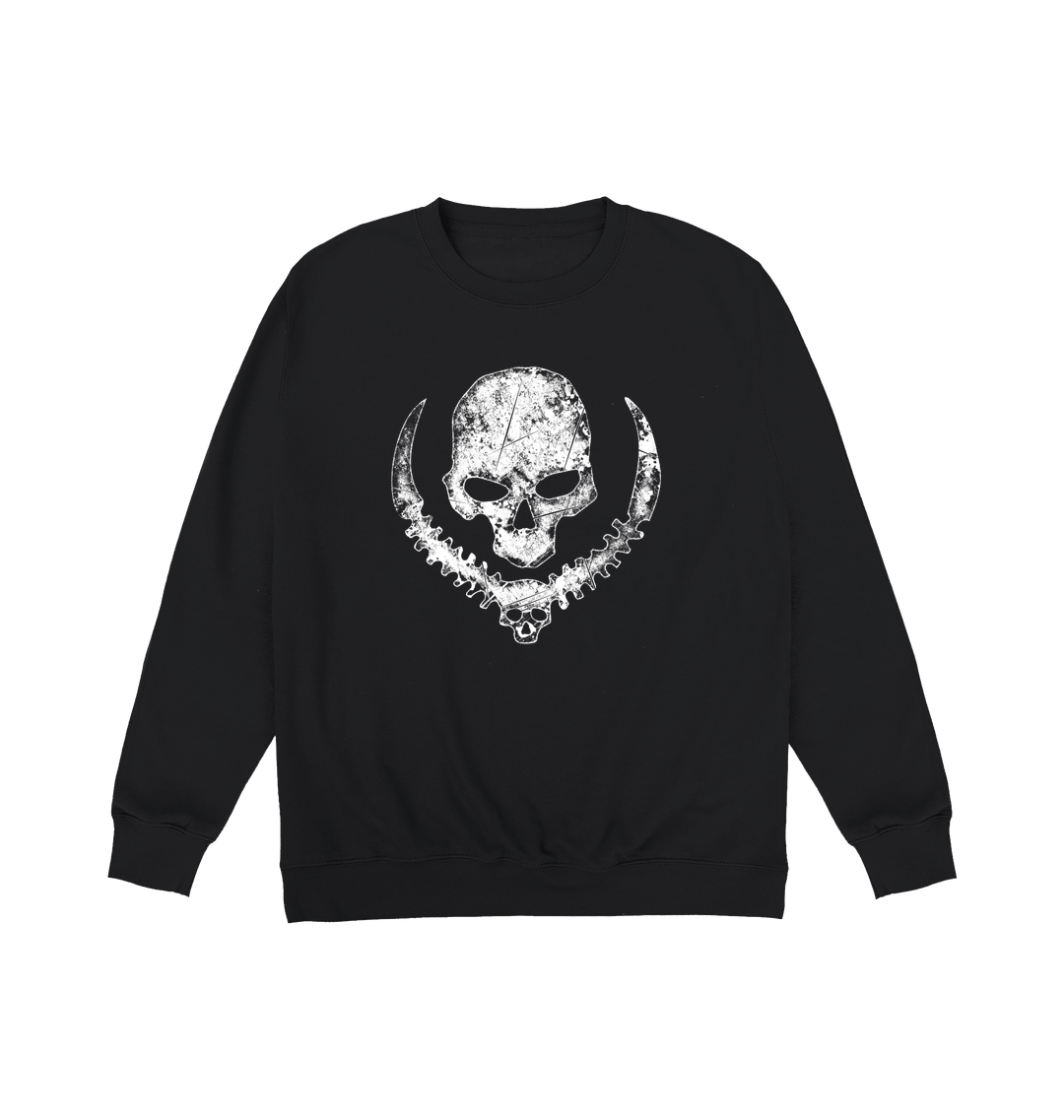 Deep Black Printed Sweater Front