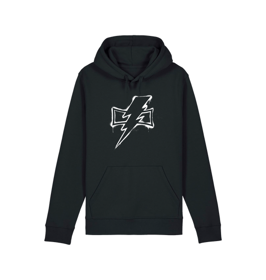 Black Printed Hoody Front