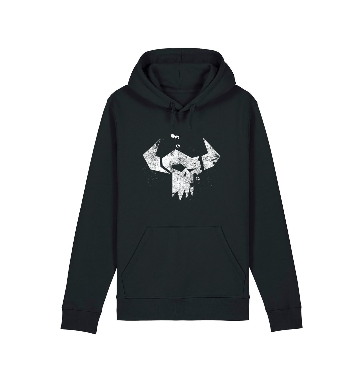 Black Printed Hoody Front