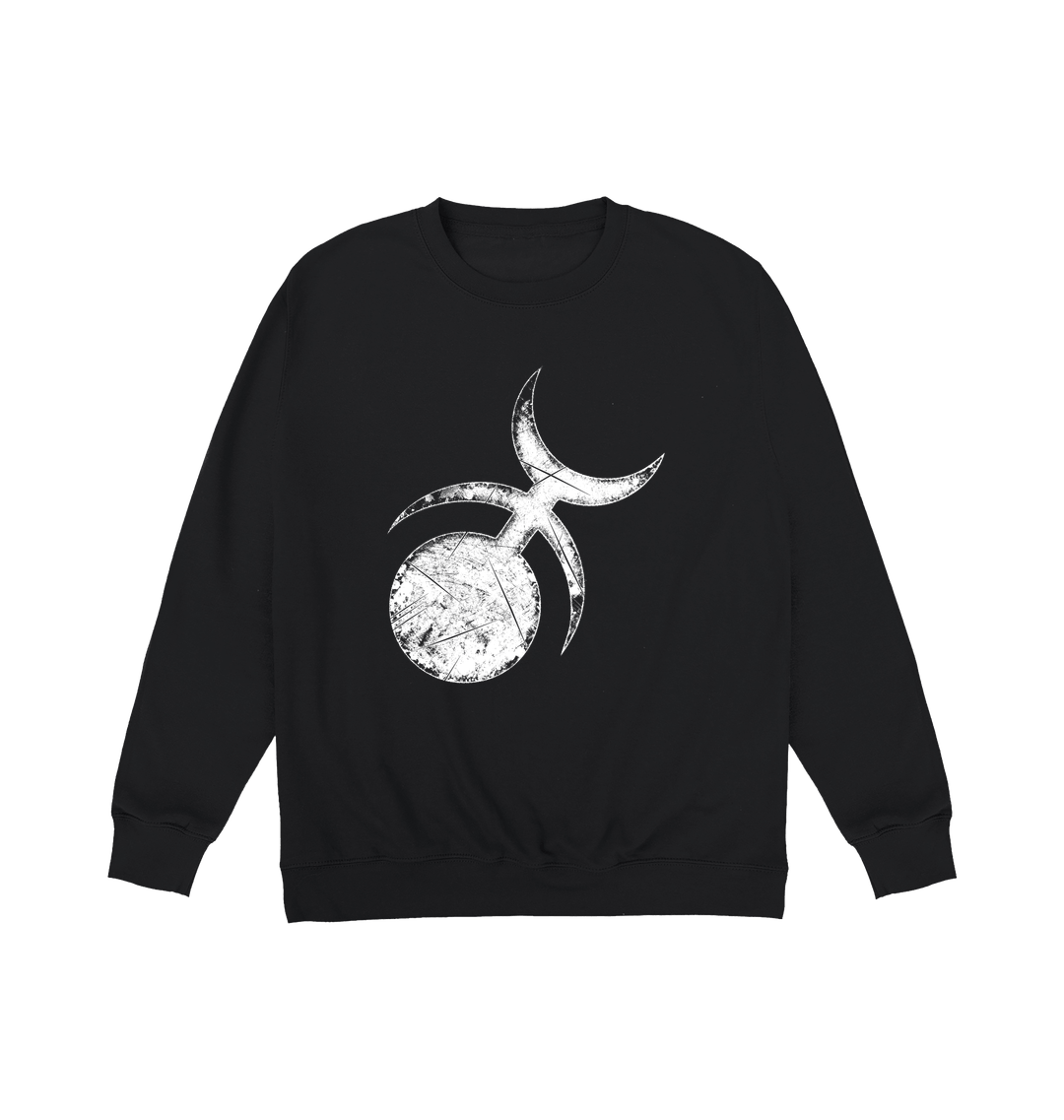 Deep Black Printed Sweater Front