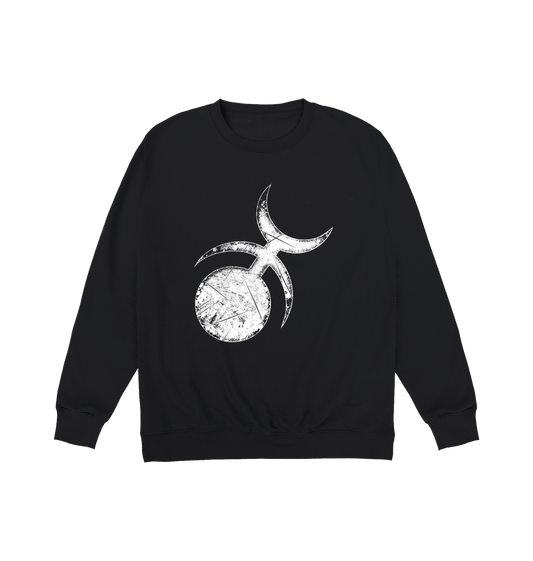 Deep Black Printed Sweater Front