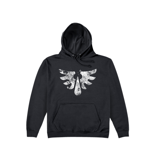 Deep Black Printed Hoody