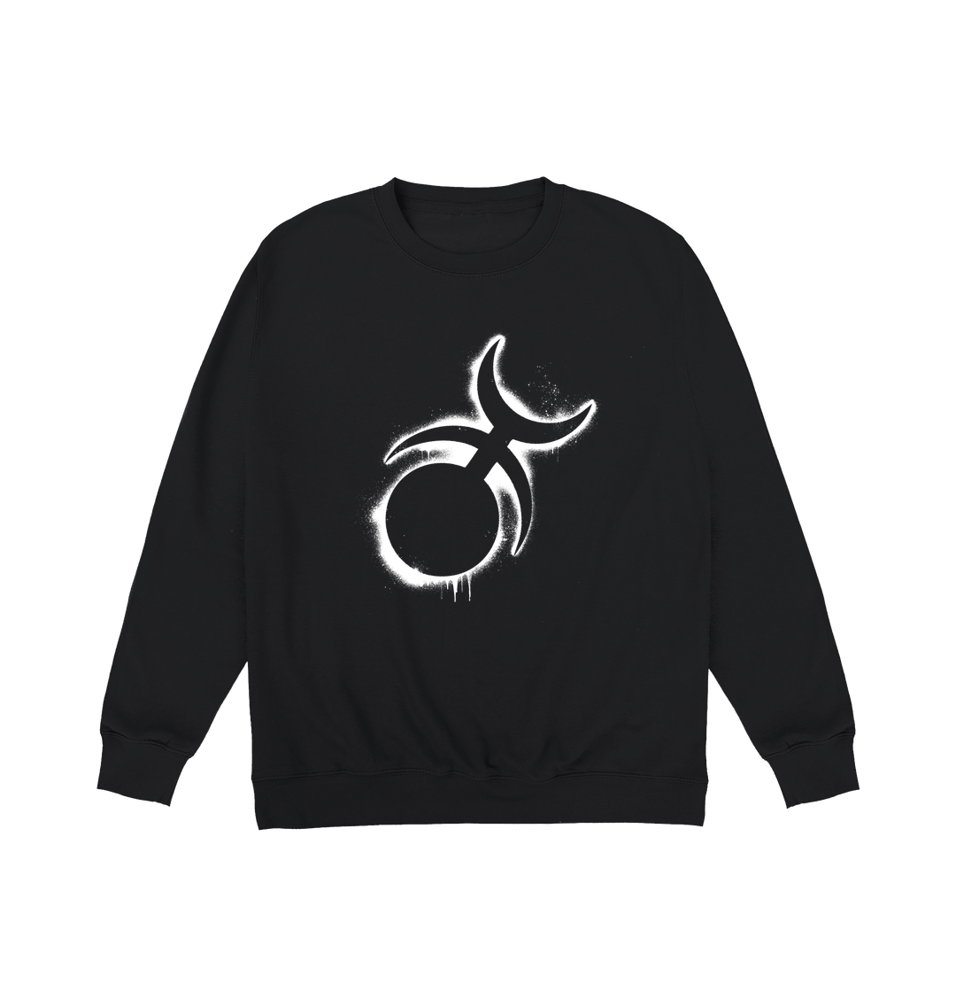 Deep Black Printed Sweater