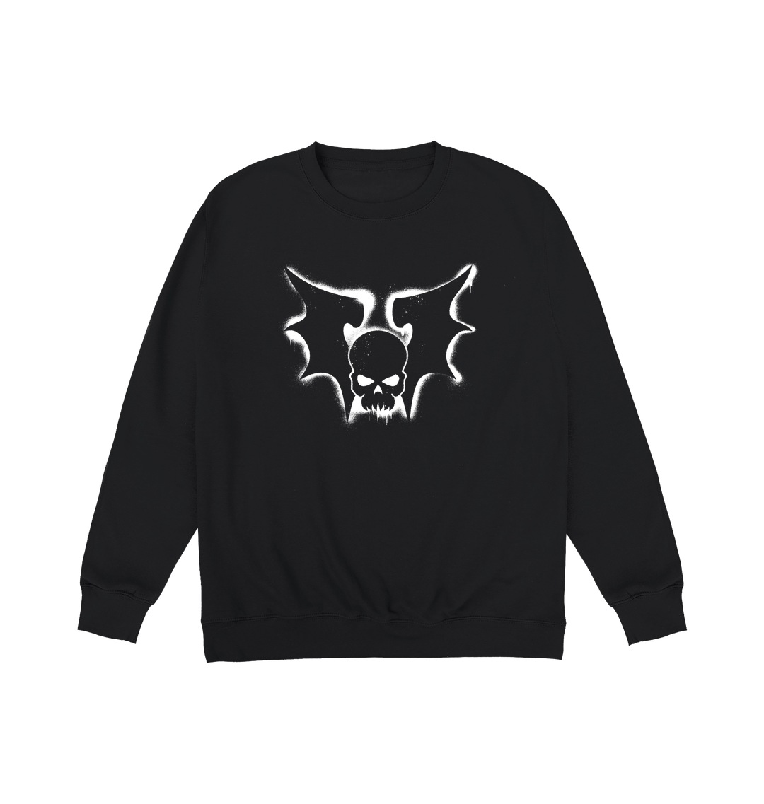 Deep Black Printed Sweater