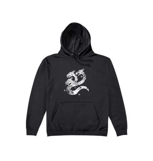 Deep Black Printed Hoody