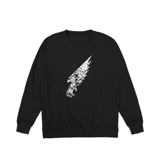 Deep Black Printed Sweater Front