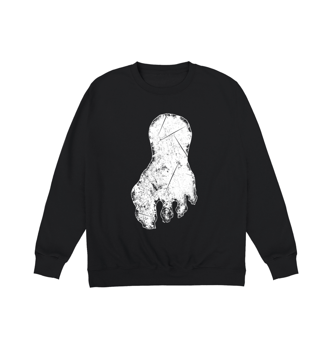 Deep Black Printed Sweater Front