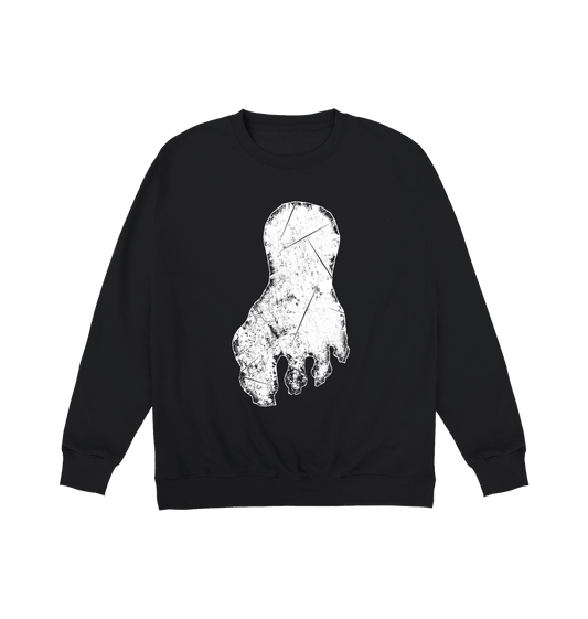 Deep Black Printed Sweater Front