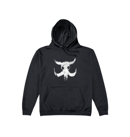 Deep Black Printed Hoody