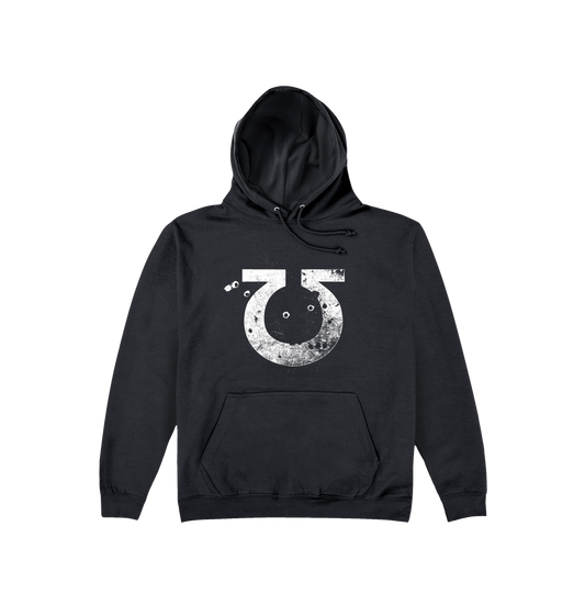 Deep Black Printed Hoody