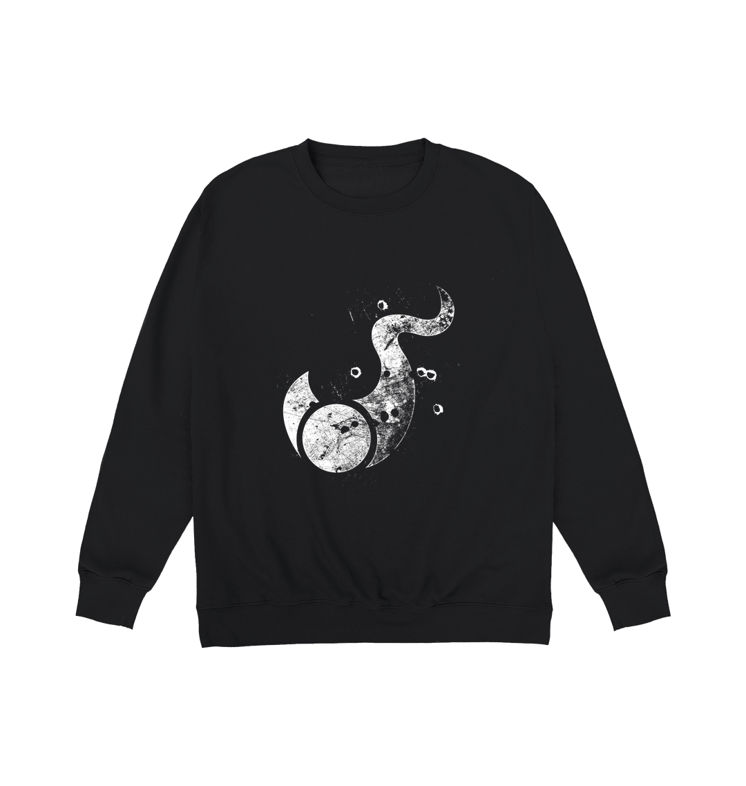 Deep Black Printed Sweater
