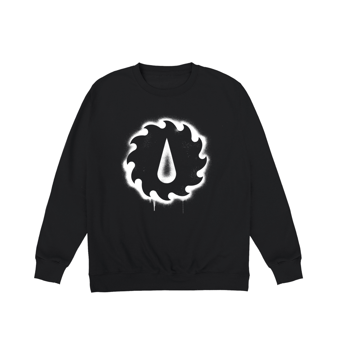 Deep Black Printed Sweater