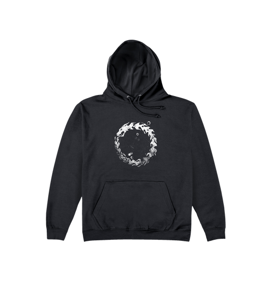 Deep Black Printed Hoody