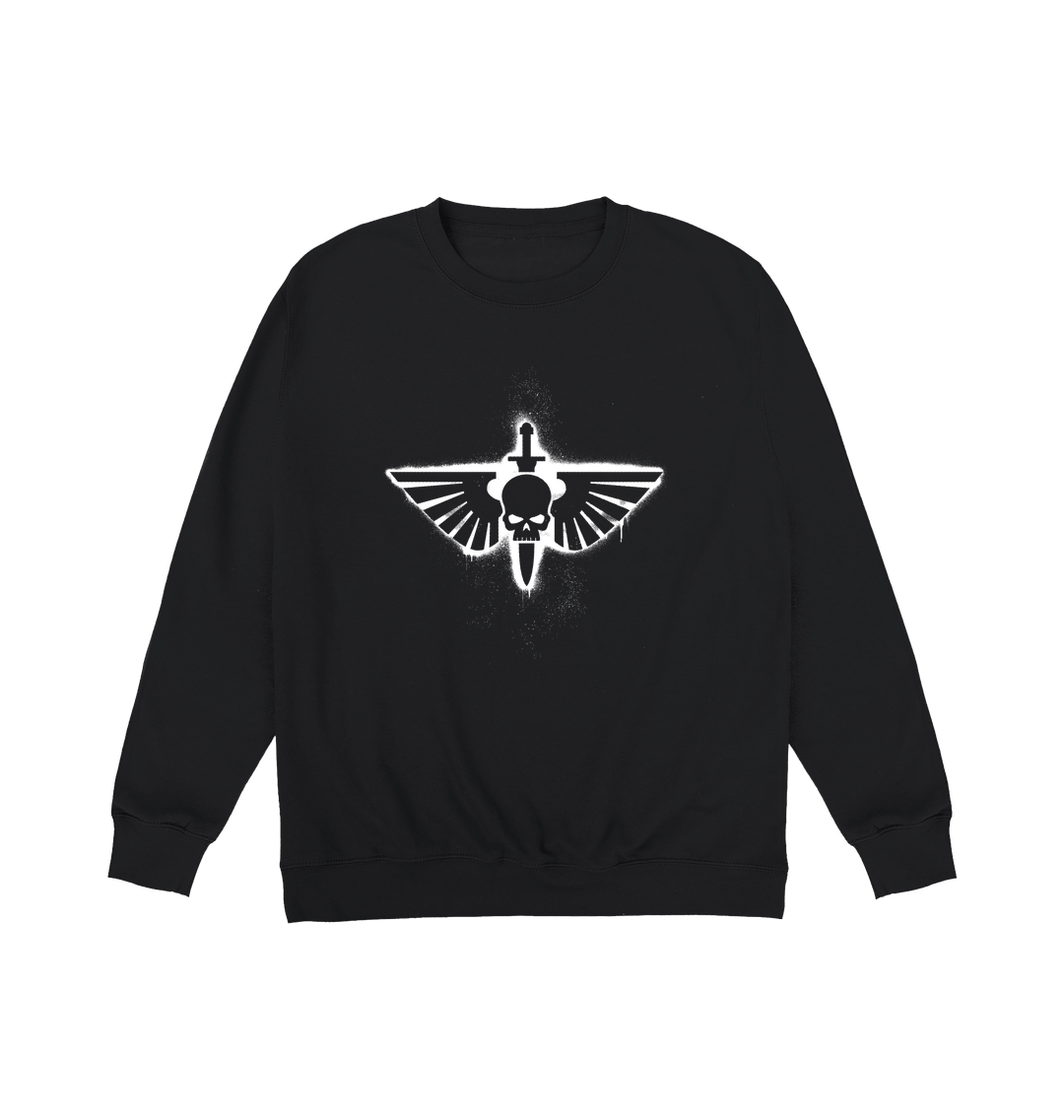 Deep Black Printed Sweater