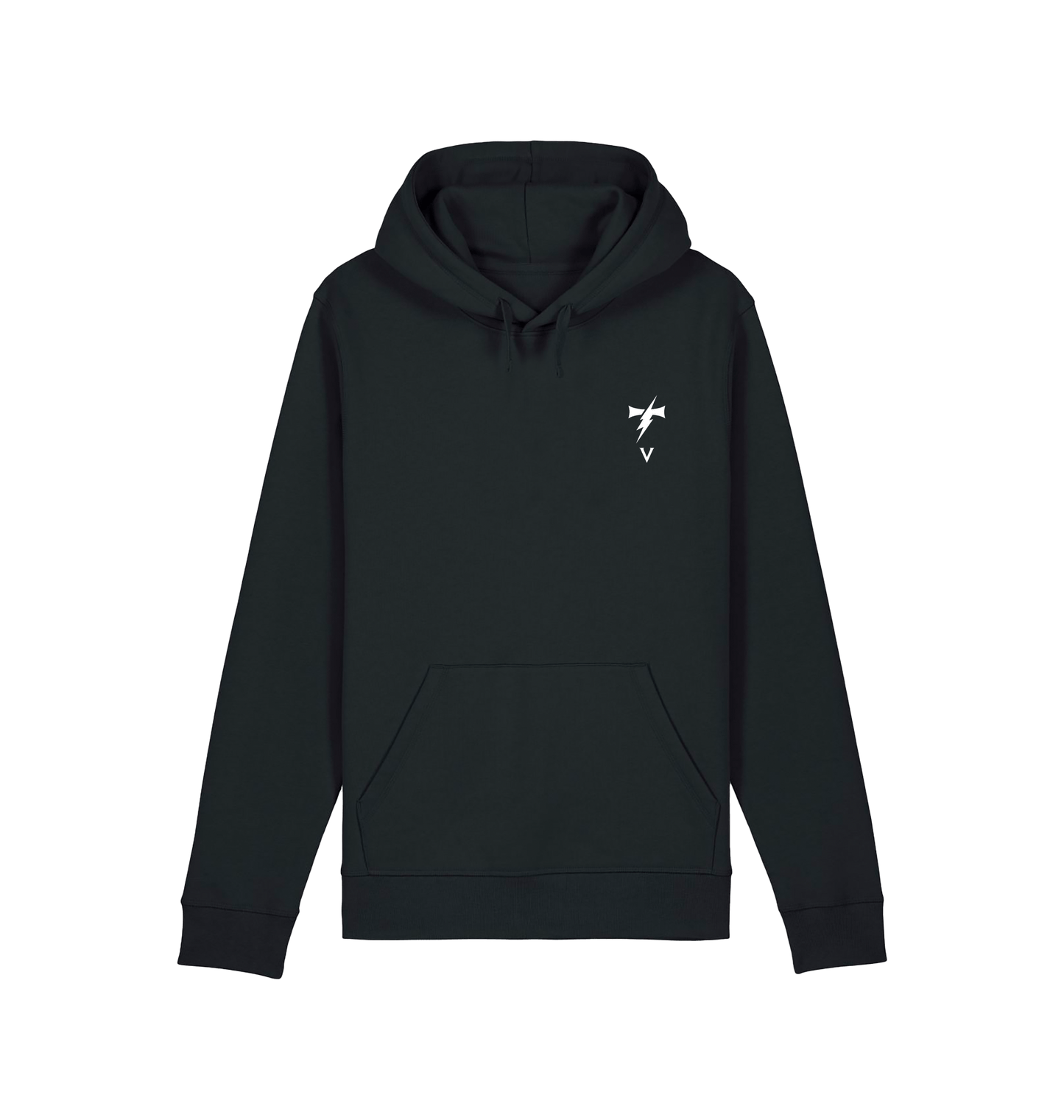 Black Printed Hoody Front