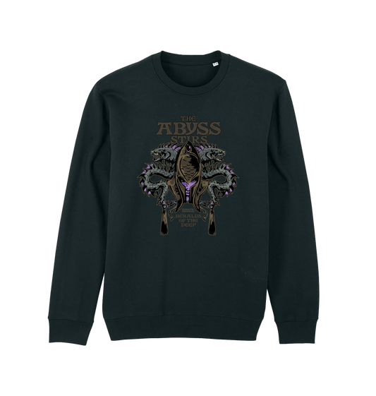 Black Printed Sweater Front