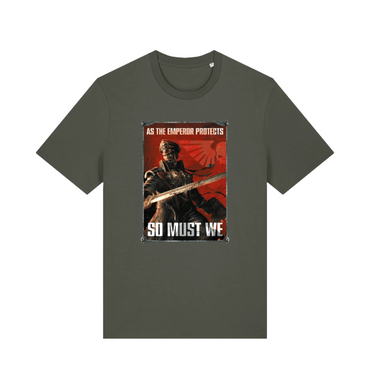 Khaki Premium Astra Militarum The Emperor Protects T Shirt