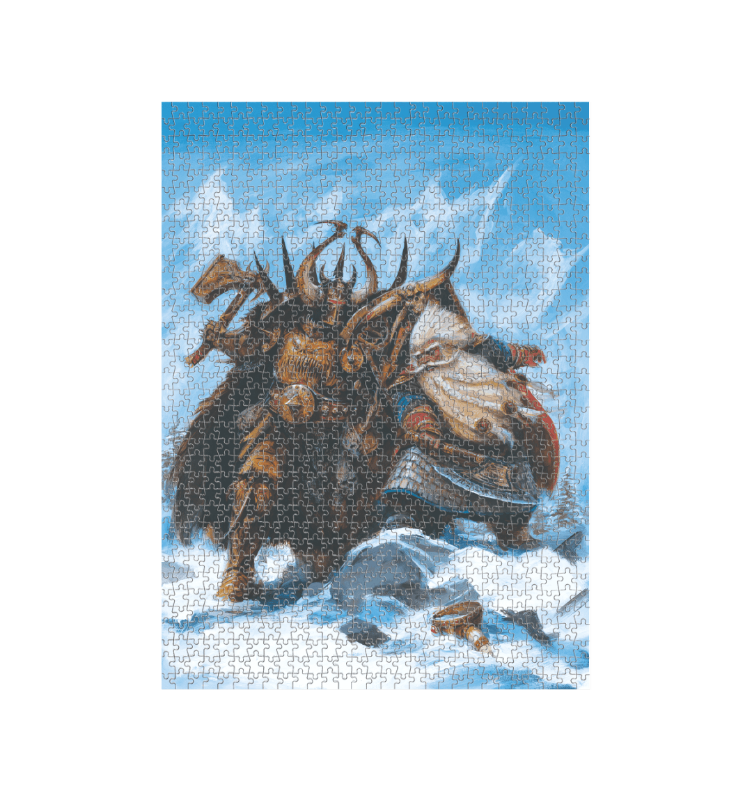 White White Dwarf Grombrindal Vs Harald Hammerstorm 1000 Piece Jigsaw Puzzle