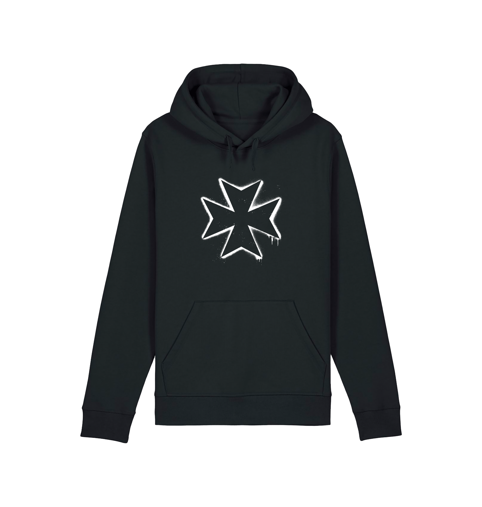 Black Printed Hoody Front