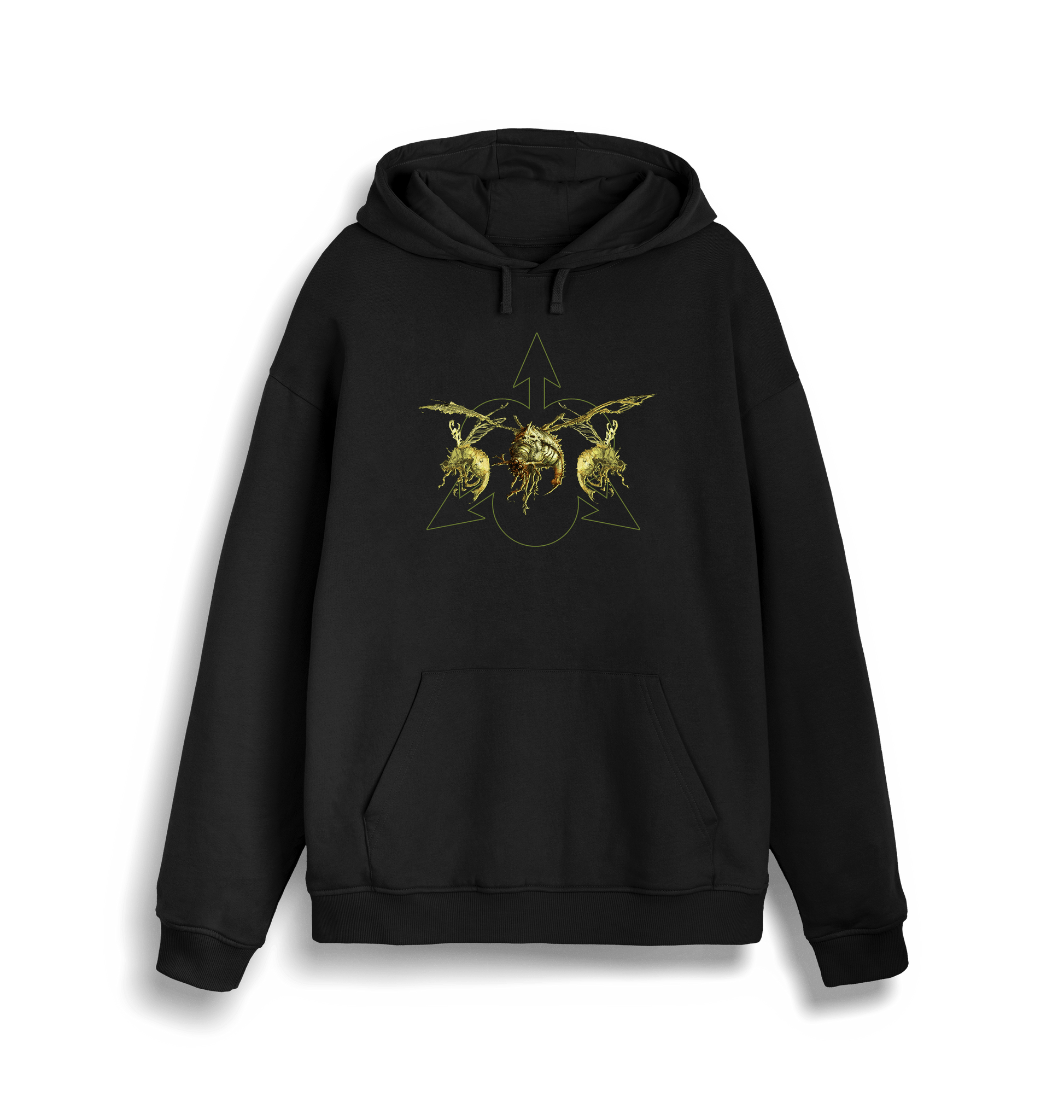 Black Printed Sweater Front