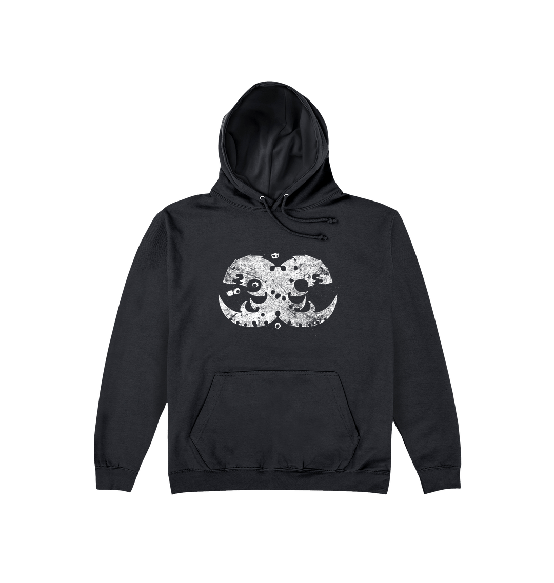 Deep Black Printed Hoody