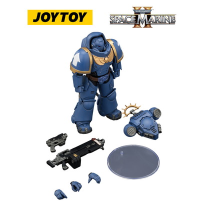 JOYTOY Warhammer 40,000: Space Marine 2 - Game Edition Ultramarines Heavy Intercessor with Heavy Bolt Rifle and Bolt Pistol (1/18 Scale)