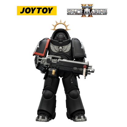 JOYTOY Warhammer 40,000: Space Marine 2 - Game Edition Raven Guard Heavy Intercessor with Heavy Bolt Rifle and Bolt Pistol (1/18 Scale)