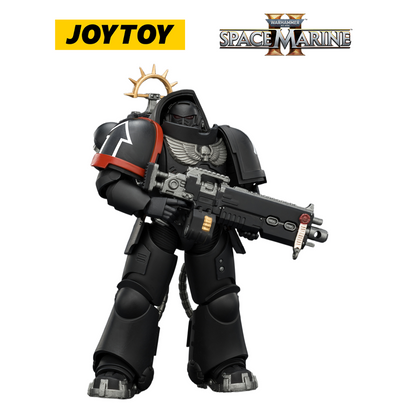 JOYTOY Warhammer 40,000: Space Marine 2 - Game Edition Raven Guard Heavy Intercessor with Heavy Bolt Rifle and Bolt Pistol (1/18 Scale)