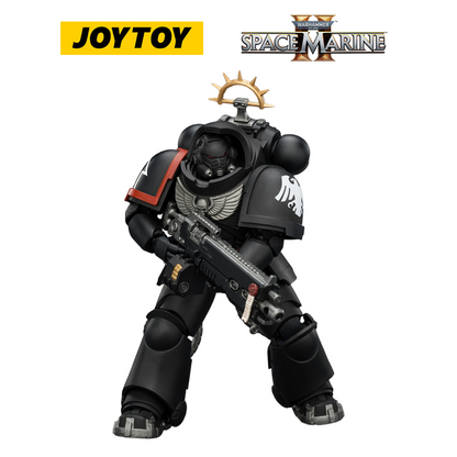 JOYTOY Warhammer 40,000: Space Marine 2 - Game Edition Raven Guard Heavy Intercessor with Heavy Bolt Rifle and Bolt Pistol (1/18 Scale)