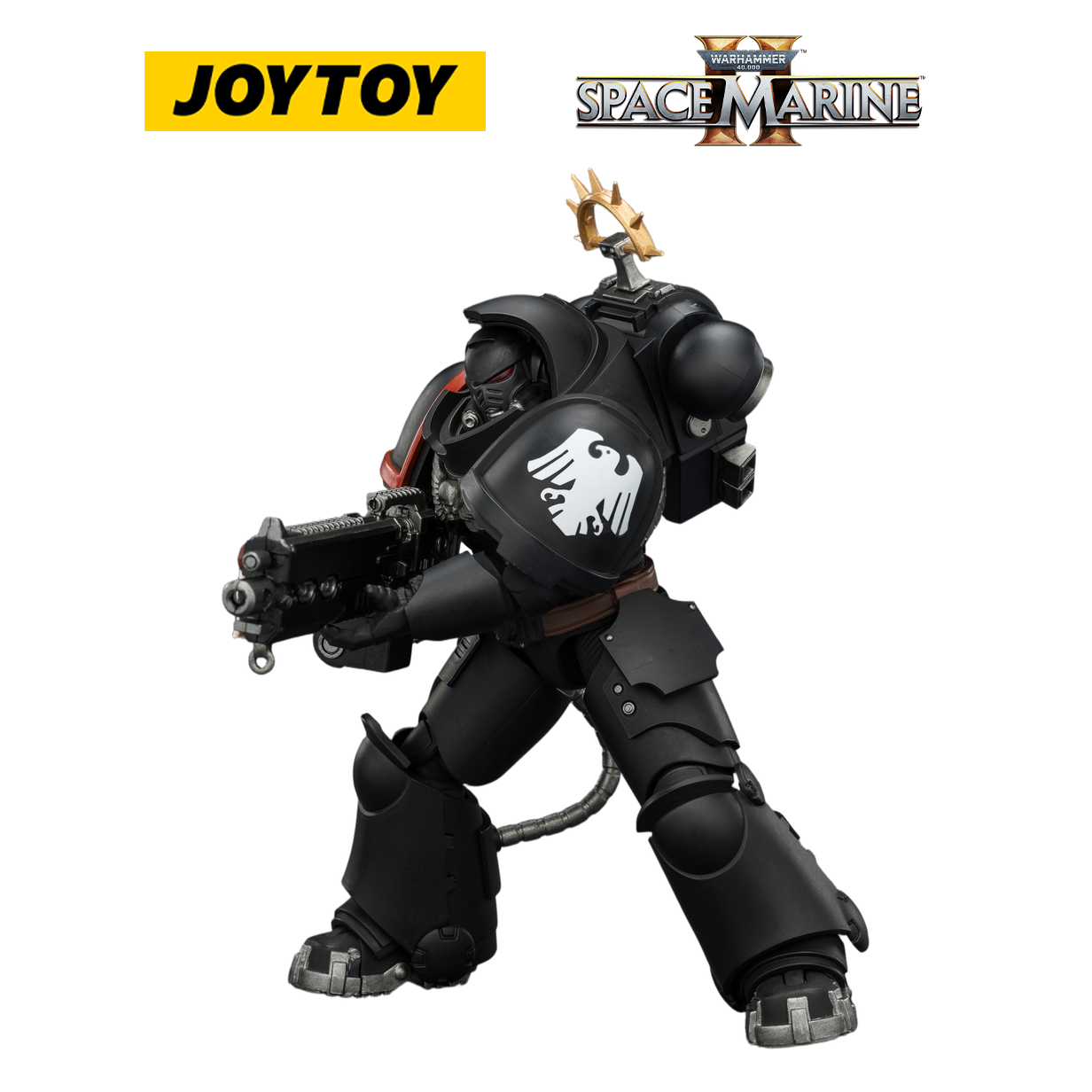 JOYTOY Warhammer 40,000: Space Marine 2 - Game Edition Raven Guard Heavy Intercessor with Heavy Bolt Rifle and Bolt Pistol (1/18 Scale)