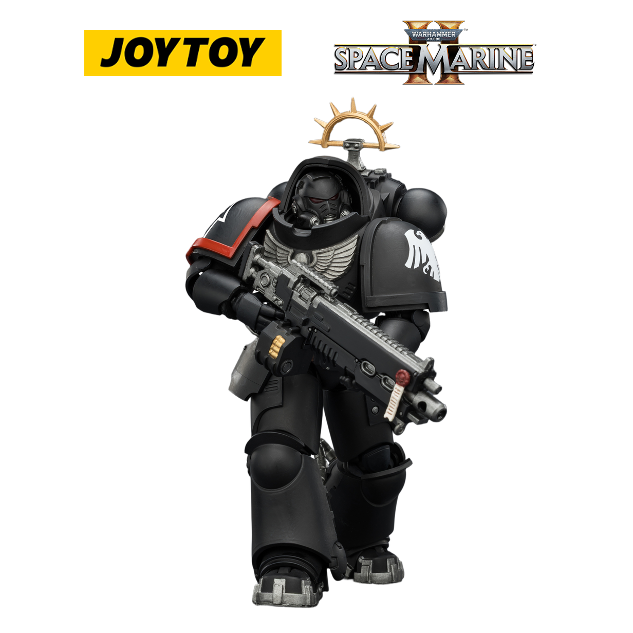 JOYTOY Warhammer 40,000: Space Marine 2 - Game Edition Raven Guard Heavy Intercessor with Heavy Bolt Rifle and Bolt Pistol (1/18 Scale)