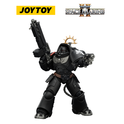 JOYTOY Warhammer 40,000: Space Marine 2 - Game Edition Raven Guard Heavy Intercessor with Heavy Bolt Rifle and Bolt Pistol (1/18 Scale)
