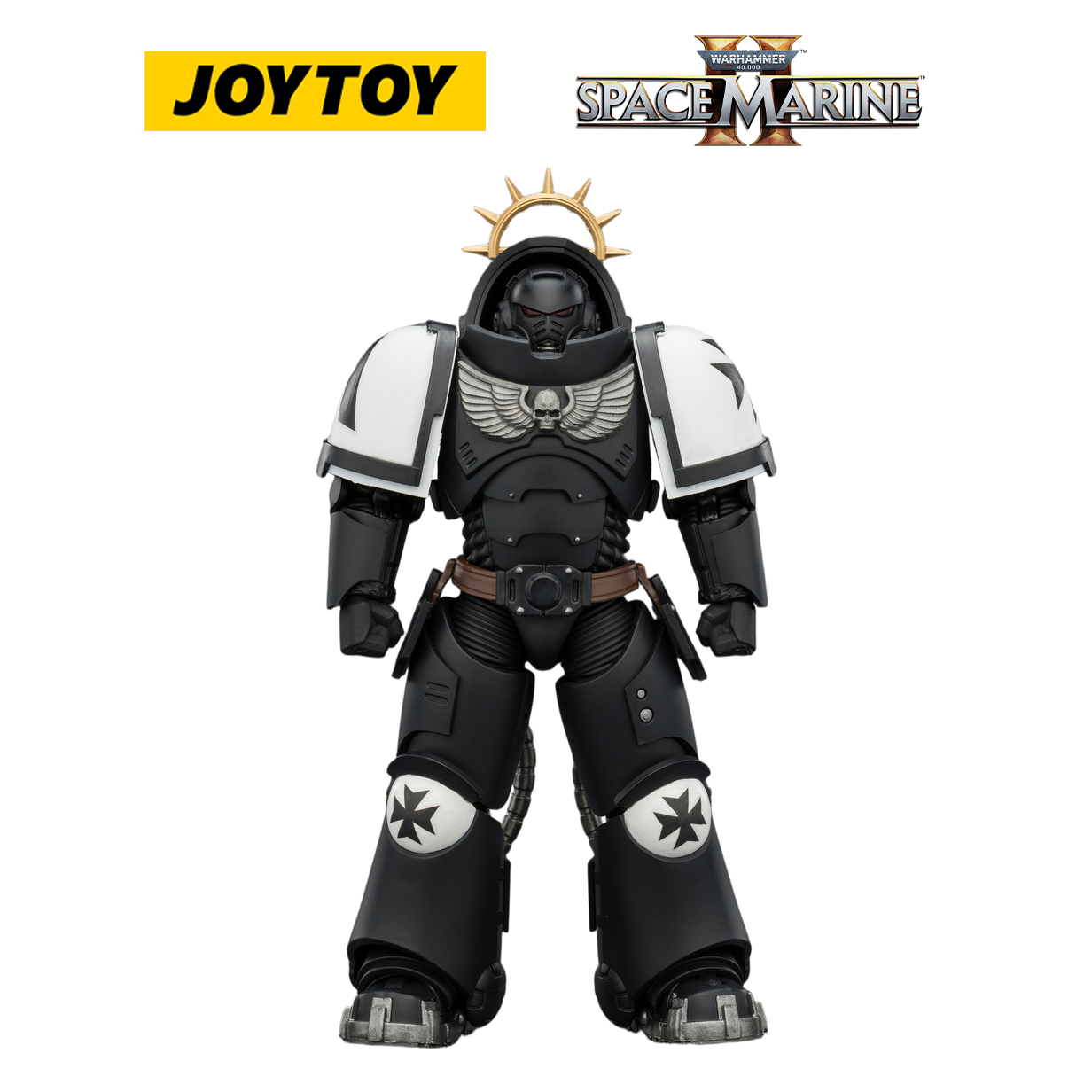 JOYTOY Warhammer 40,000: Space Marine 2 - Game Edition Black Templars Heavy Intercessor with Heavy Bolt Rifle and Bolt Pistol (1/18 Scale)