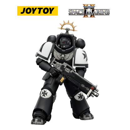 JOYTOY Warhammer 40,000: Space Marine 2 - Game Edition Black Templars Heavy Intercessor with Heavy Bolt Rifle and Bolt Pistol (1/18 Scale)