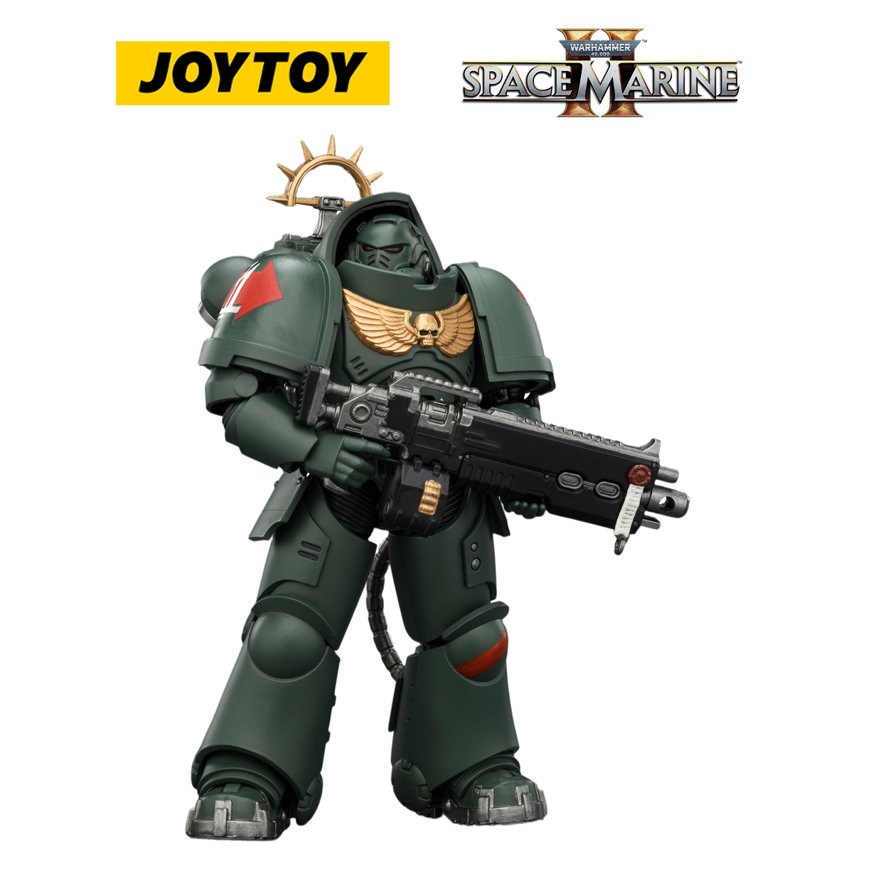 JOYTOY Warhammer 40,000: Space Marine 2 - Game Edition Dark Angels Heavy Intercessor with Heavy Bolt Rifle and Bolt Pistol (1/18 Scale)