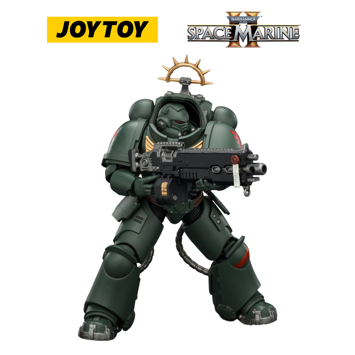 JOYTOY Warhammer 40,000: Space Marine 2 - Game Edition Dark Angels Heavy Intercessor with Heavy Bolt Rifle and Bolt Pistol (1/18 Scale)