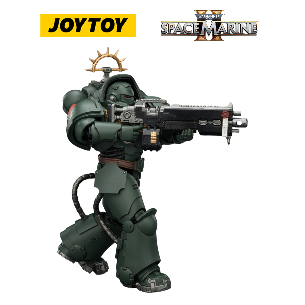 JOYTOY Warhammer 40,000: Space Marine 2 - Game Edition Dark Angels Heavy Intercessor with Heavy Bolt Rifle and Bolt Pistol (1/18 Scale)